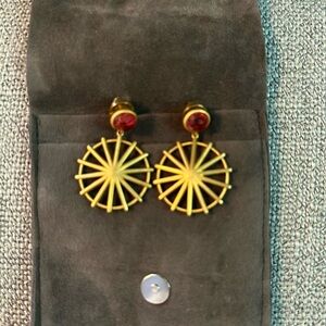 Dean Davidson gold and pink pinwheel earrings